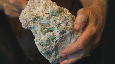 Tourmaline on Large Quartz Crystals