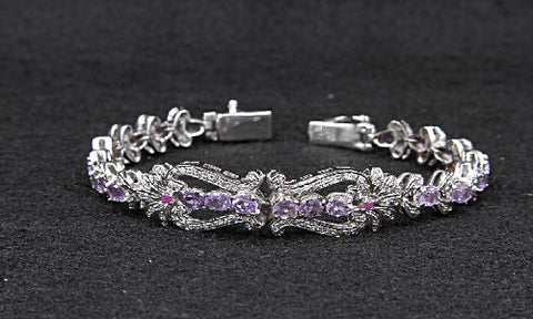 Amethyst & CZ Bracelet