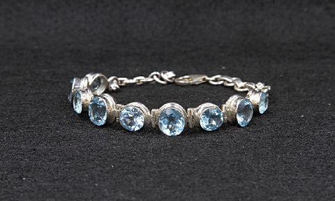 Blue Topaz Round Bracelet