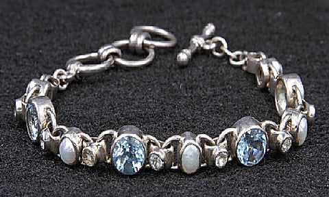 Blue Topaz & Pearl Bracelet