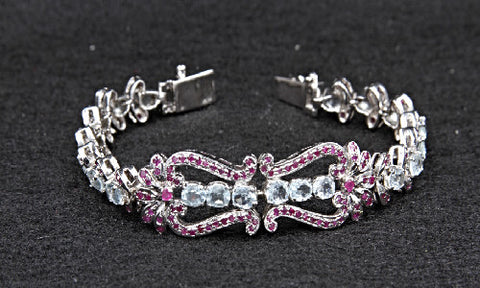 Blue Topaz & Ruby Bracelet
