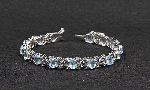 Blue Topaz & Small Sapphire Bracelet