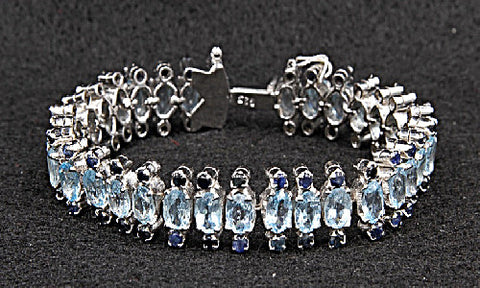 Blue Topaz & Small Sapphire Bracelet