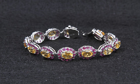 Citrine & Ruby Bracelet