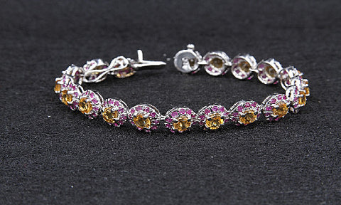 Citrine & Small Ruby Bracelet