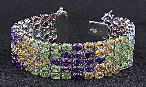 Large Multi Gemstone Cuff