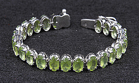 Large Peridot Gemstone Bracelet