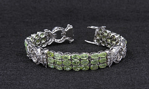 Peridot & cz. Bracelet
