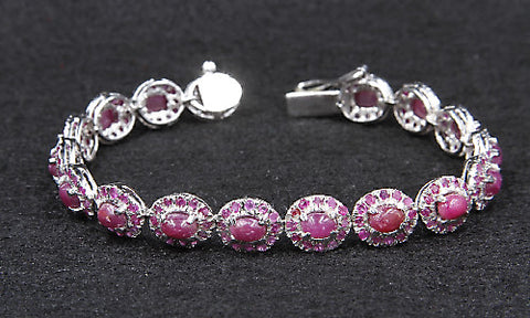Ruby Cabochon & Ruby Bracelet