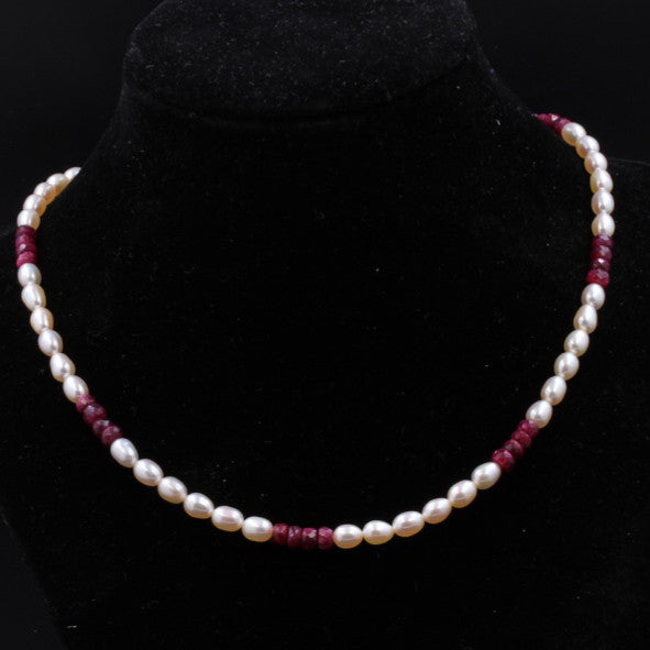 Pearl & Ruby Necklace