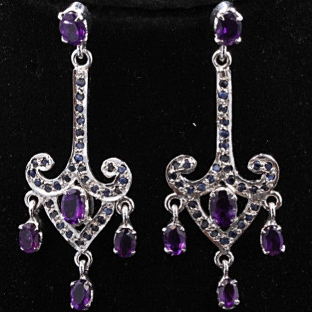 Amethyst & Sapphire Earrings