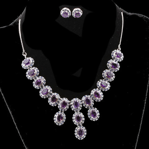 Amethyst & Sapphire Necklace Set
