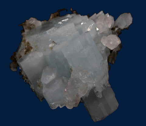 Aquamarine in Fluorite & Mica