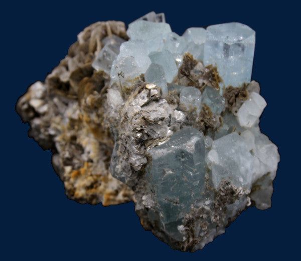 Aquamarine in Mica