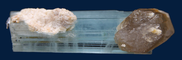 Aquamarine in Quartz and Calcite