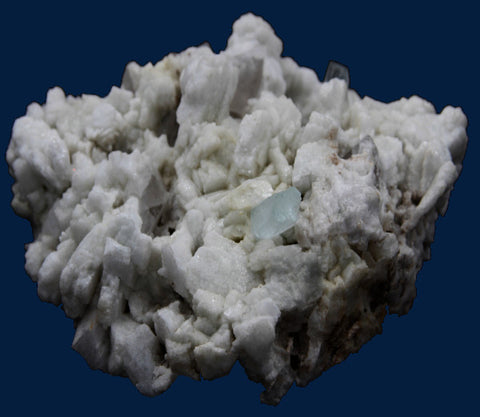 Aquamarine in Calcite and Black Tourmaline