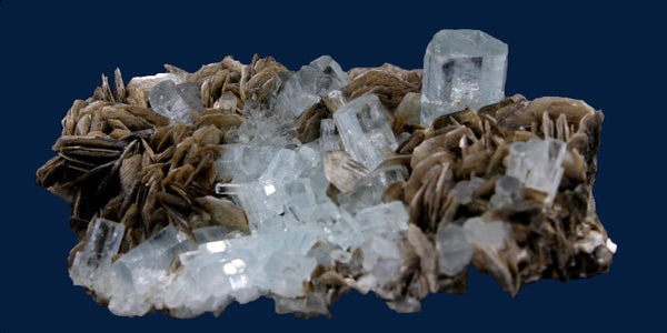 Aquamarine in Mica