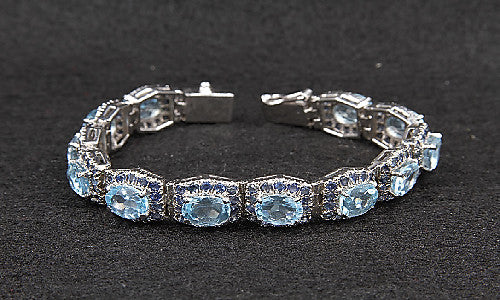 Blue Topaz & Small Sapphire Bracelet
