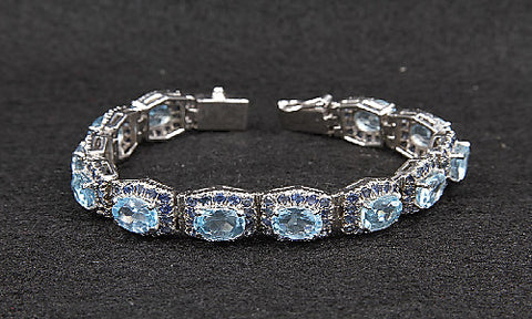 Blue Topaz & Small Sapphire Bracelet