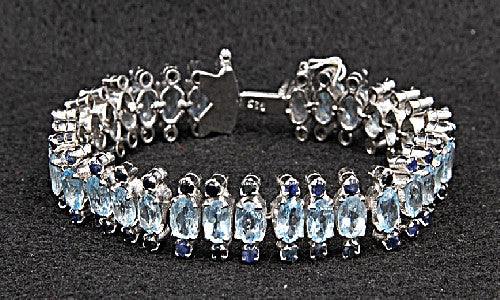 Blue Topaz & Small Sapphire Bracelet