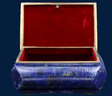 Lapis Lazuli Box with Brass and Velvet Accent