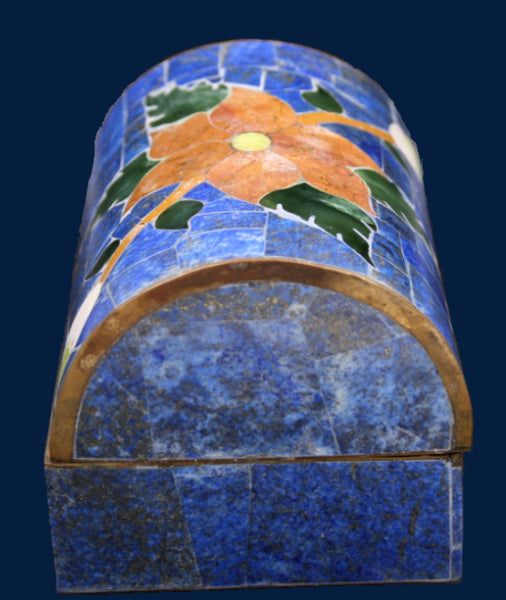 Jasper Design Lapis Lazuli Box with Brass Accent