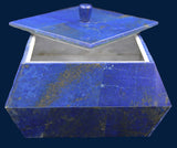 Square Lapis Lazuli Box in White Marble