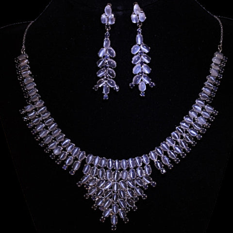 Moonstone & Sapphire Necklace Set
