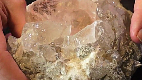 Morganite Crystals with Green Tourmaline