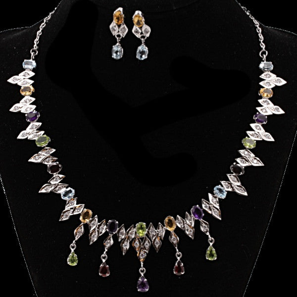 Multi-Gem Necklace Set