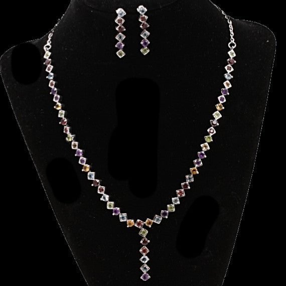 Multi-Gem Necklace Set