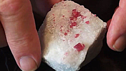 Multiple Pink Spinel on Marble