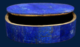 Oval Lapis Lazuli Box with Brass