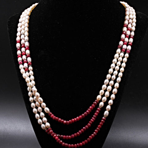Pearl & Ruby Necklace