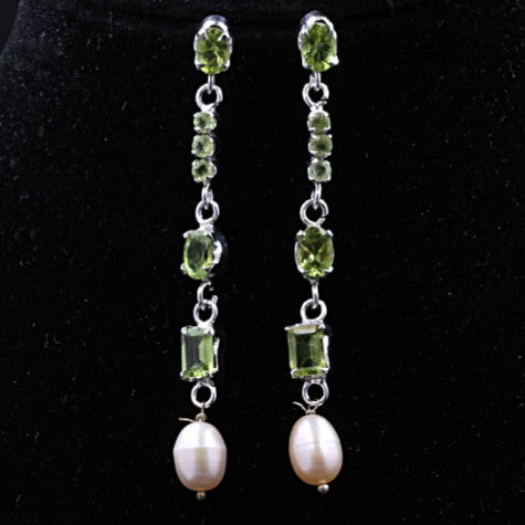 Peridot & Pearl Earrings