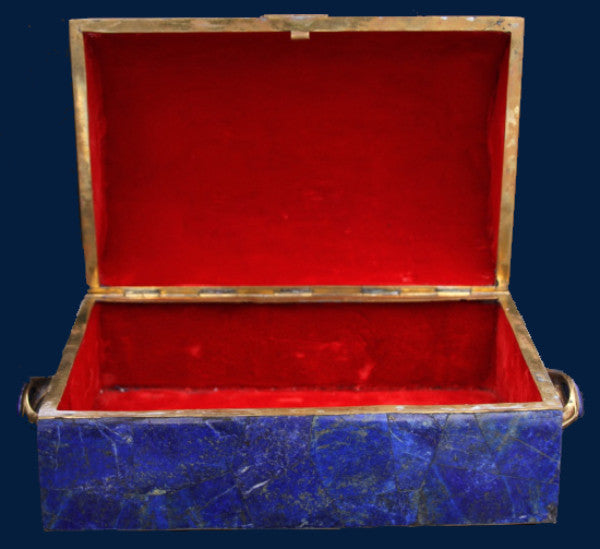 Lapis Lazuli Box with Brass and Lapis Handles