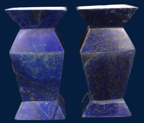 Pair of Rectangular Lapis Lazuli Vase's
