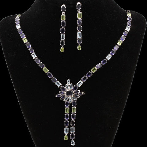 Sapphire & Peridot Necklace Set