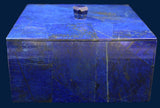 Large Square Lapis Lazuli Box in White Marble
