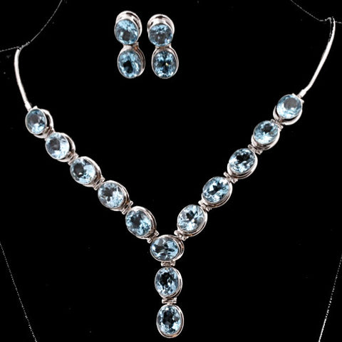 Blue Topaz Necklace Set