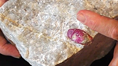 Large Ruby Crystal on Block of Marble, from Afghanistan