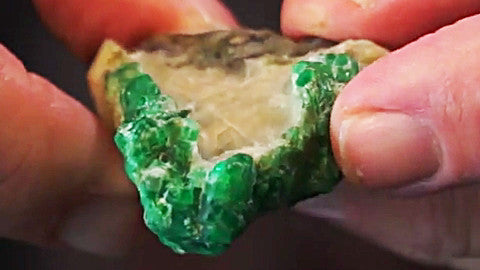 Multiple Emerald Crystals on Matrix from Pakistan